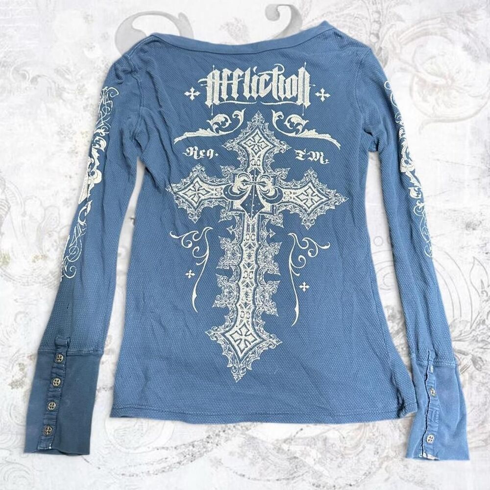 Affliction Women's Blue Shirt